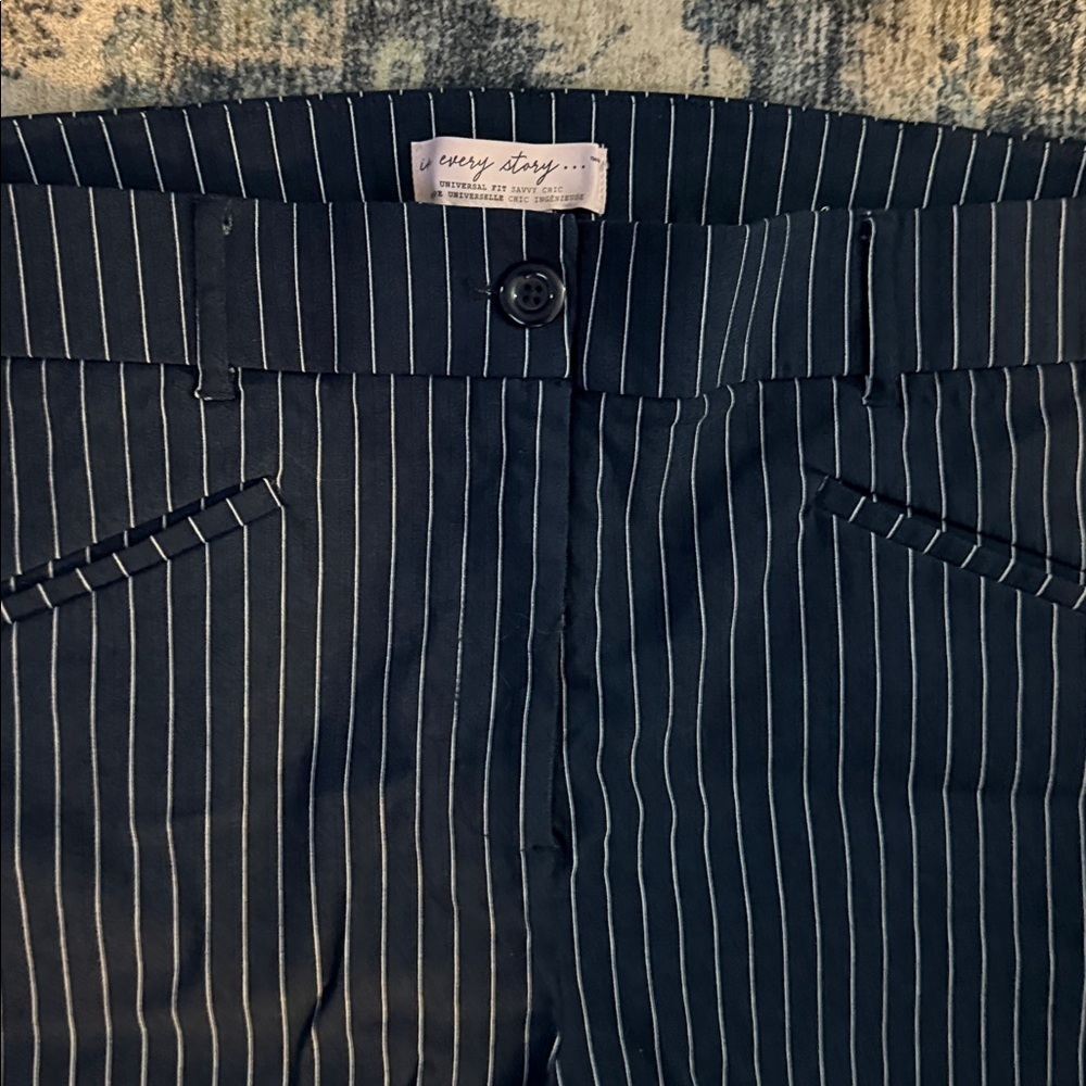 Black and White Striped Pants. Waist 40” Stretchy material - Picture 3 of 6
